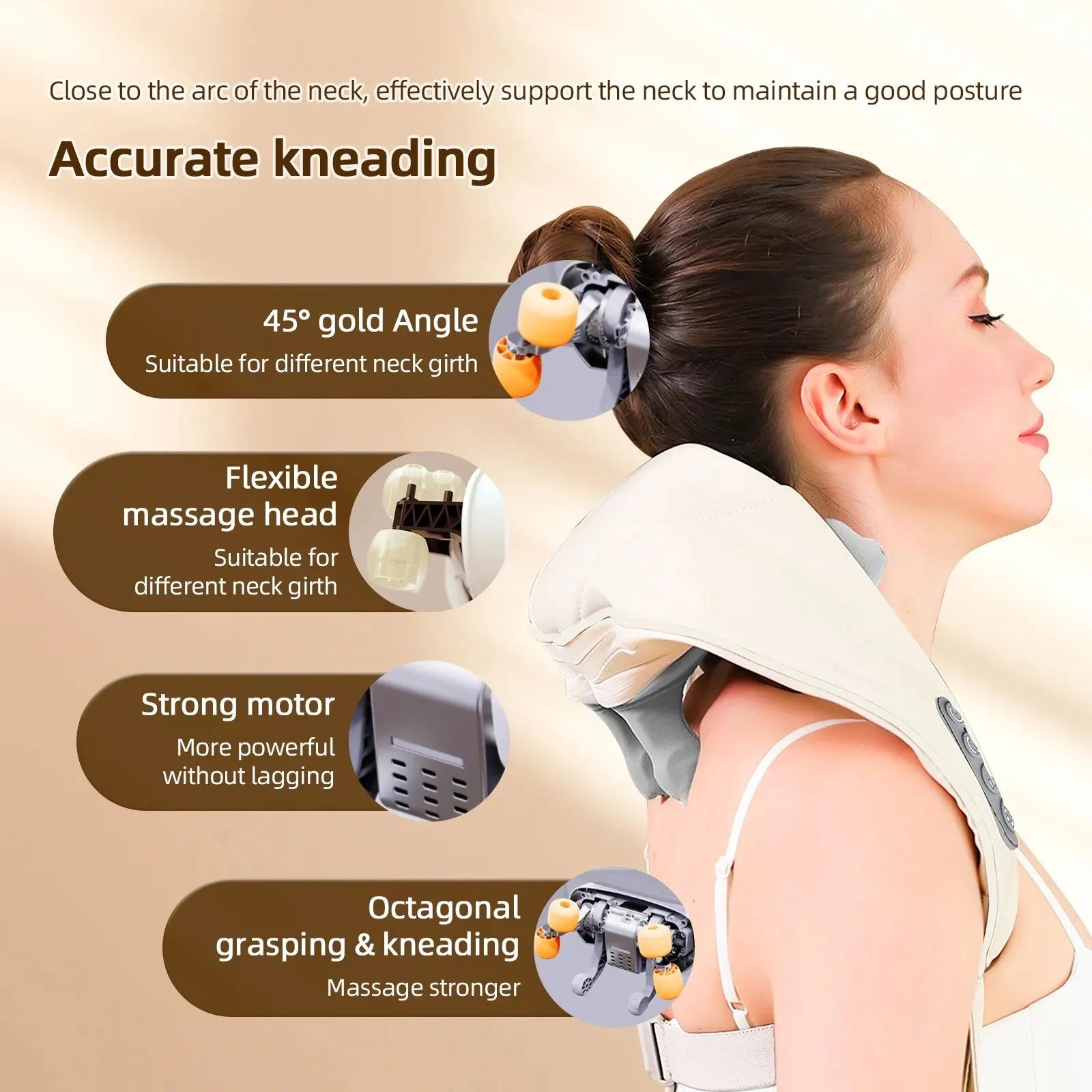 Neck and Shoulder Massager Wireless Neck and Back Shiatsu Kneading Massager Neck Cervical Relaxing Massage Shawl